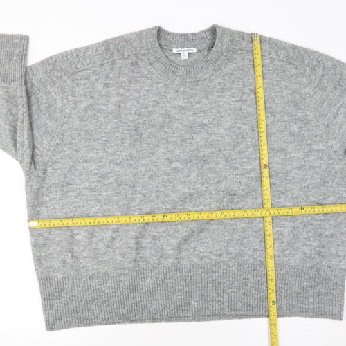 Next Petite Women's Grey Wool Blend Crew Neck Jumper XL