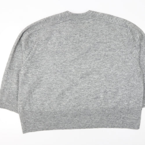 Next Petite Women's Grey Wool Blend Crew Neck Jumper XL