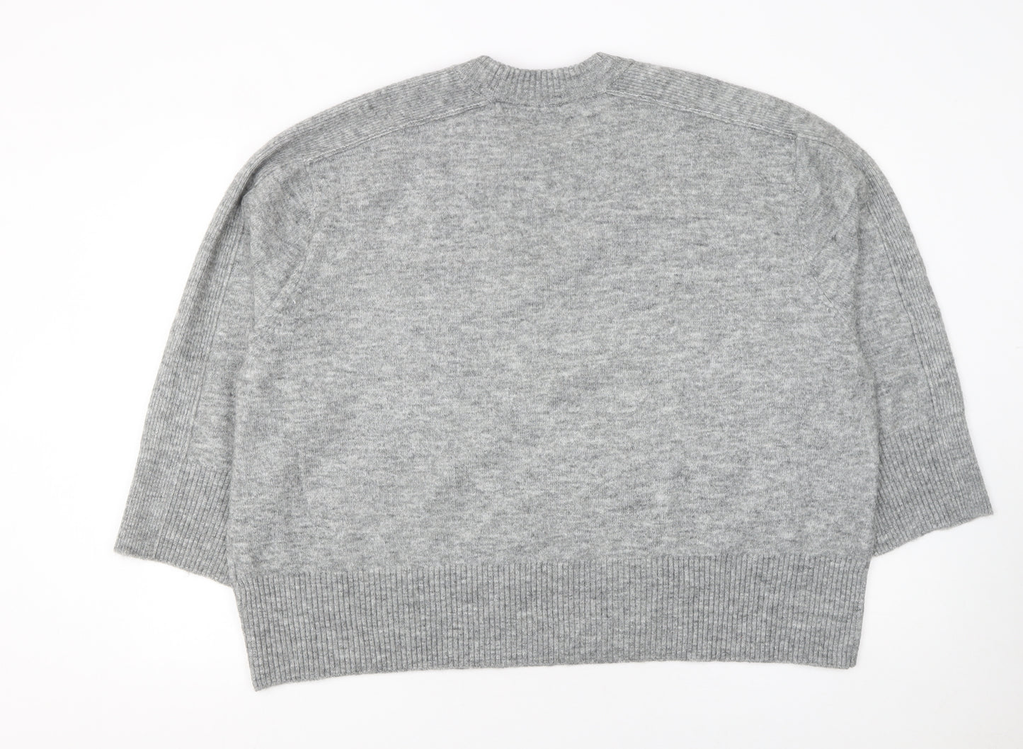 Next Petite Women's Grey Wool Blend Crew Neck Jumper XL