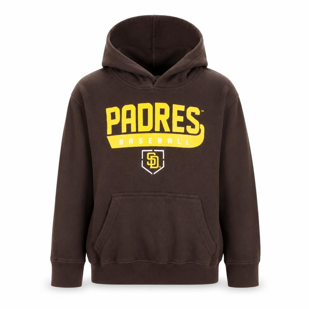 Front view of Genuine Merchandise boys’ brown padres baseball pullover hoodie 10-11 years