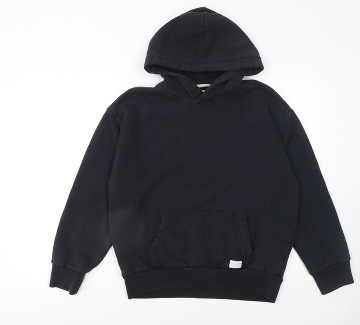 Hollister Men's Black Oversized Pullover Hoodie XS Fleece Cotton Blend