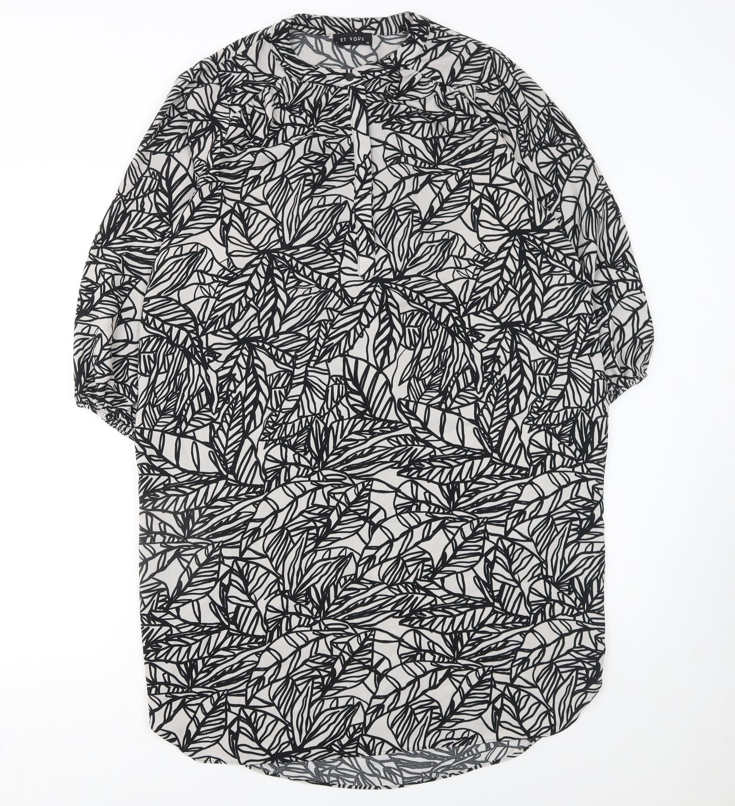 Et Vous Women’s Black White Floral Shift Dress Size 10