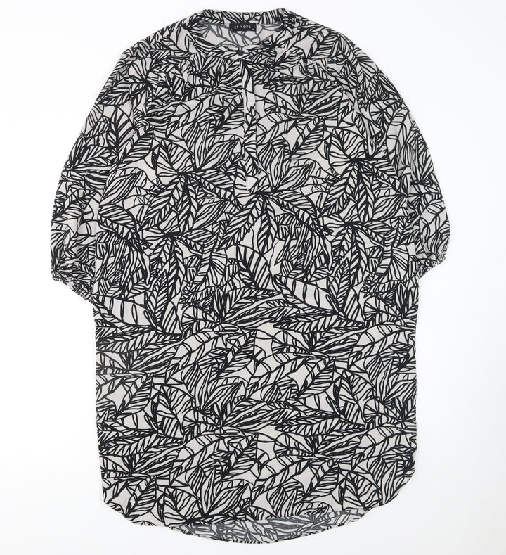 Et Vous Women’s Black White Floral Shift Dress Size 10