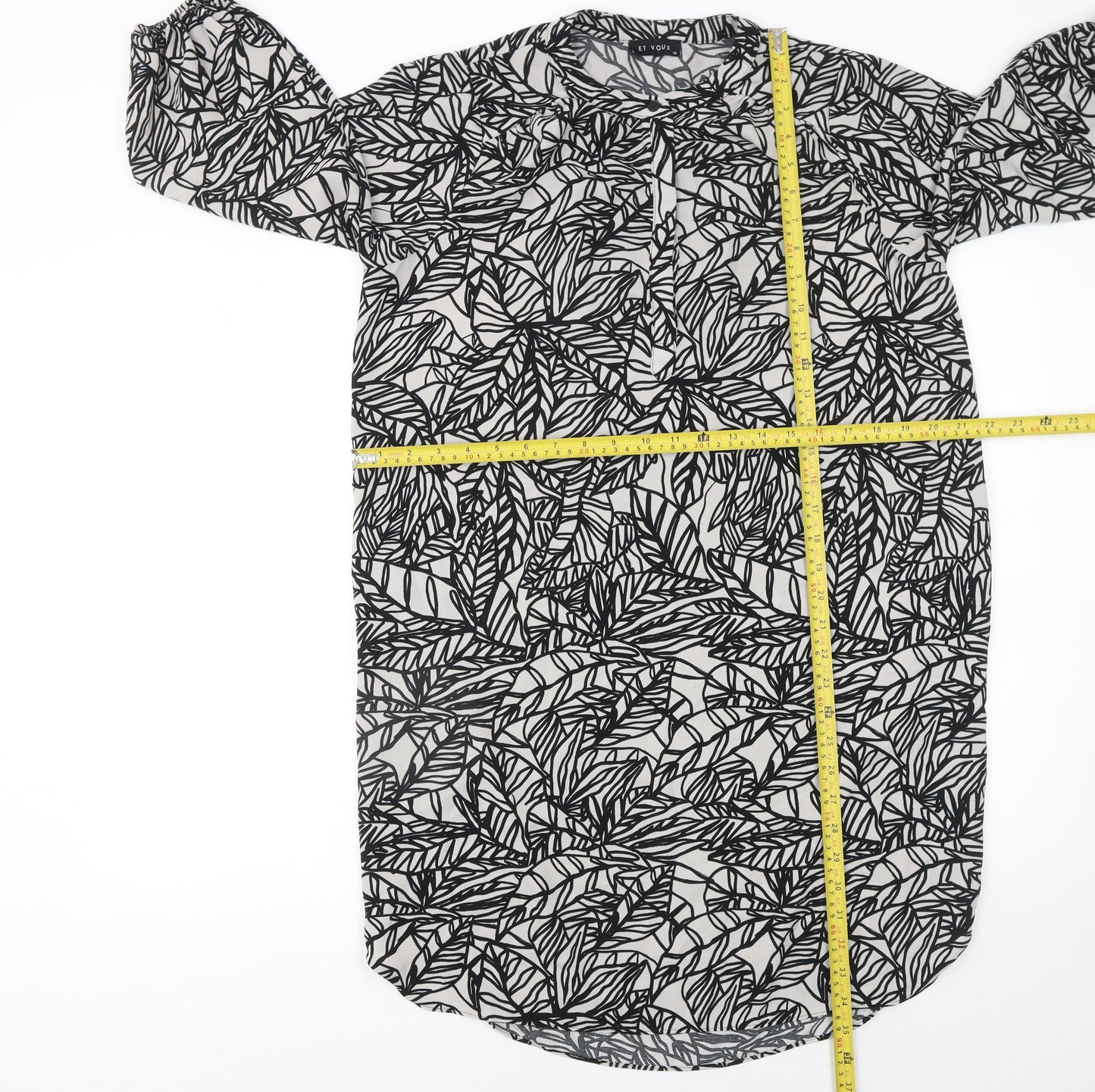 Et Vous Women’s Black White Floral Shift Dress Size 10