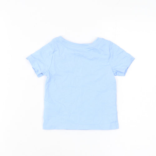 Tommy Hilfiger Blue Nautical Graphic Baby T-Shirt 3-6M Cotton Crew Neck