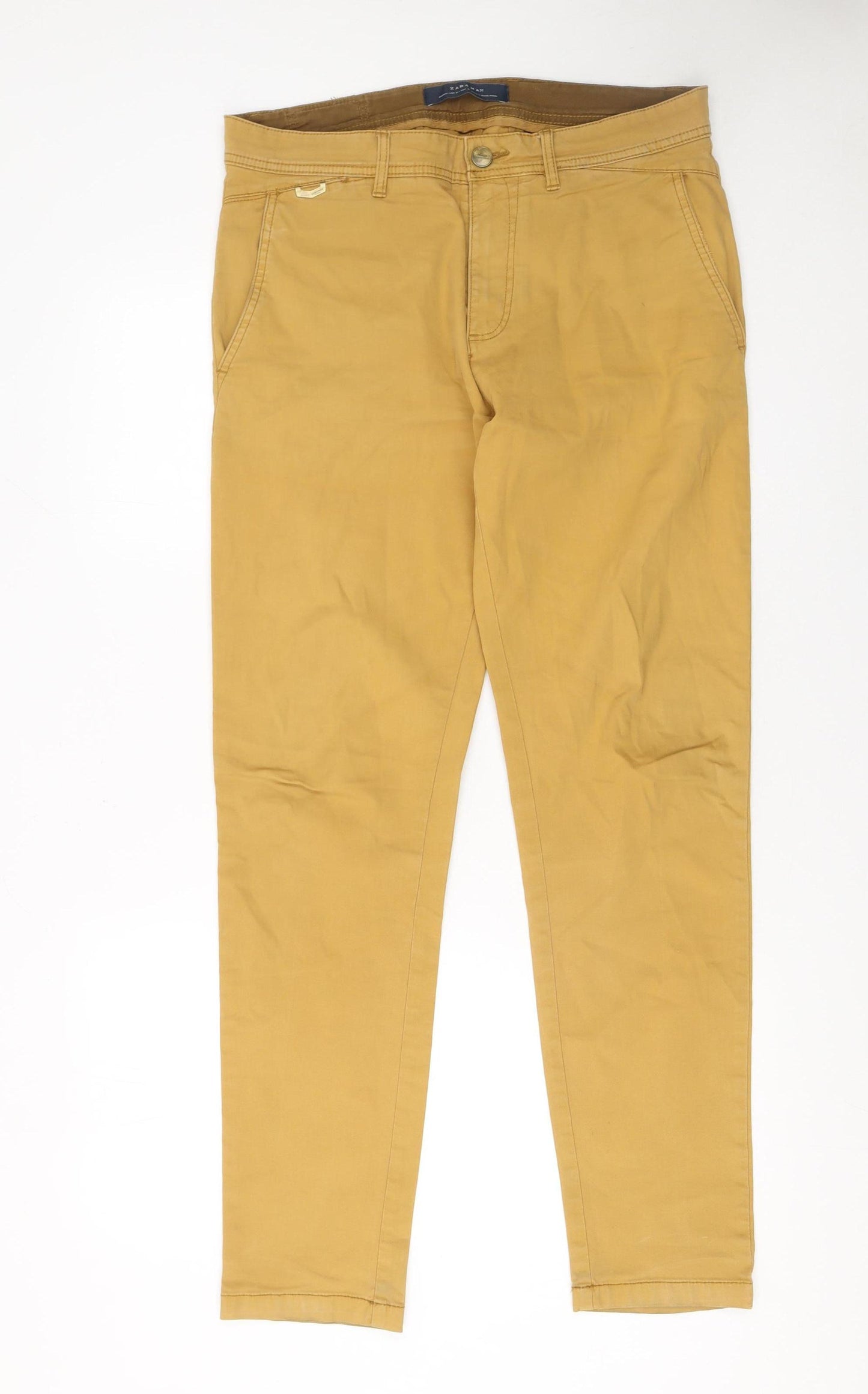 Zara Man Men's Brown Slim Fit Chino Trousers Size 31