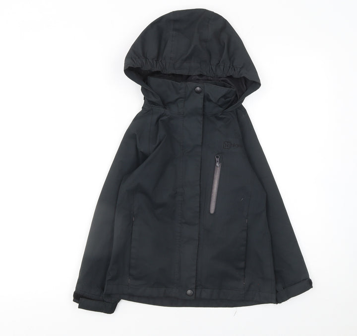 Hi Gear Boys Black Waterproof Hooded Rain Coat Jacket 5-6 Years