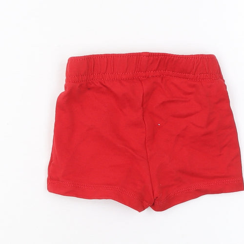 Tommy Hilfiger Red Cotton Baby Shorts 3-6 Months Unisex Drawstring Waist
