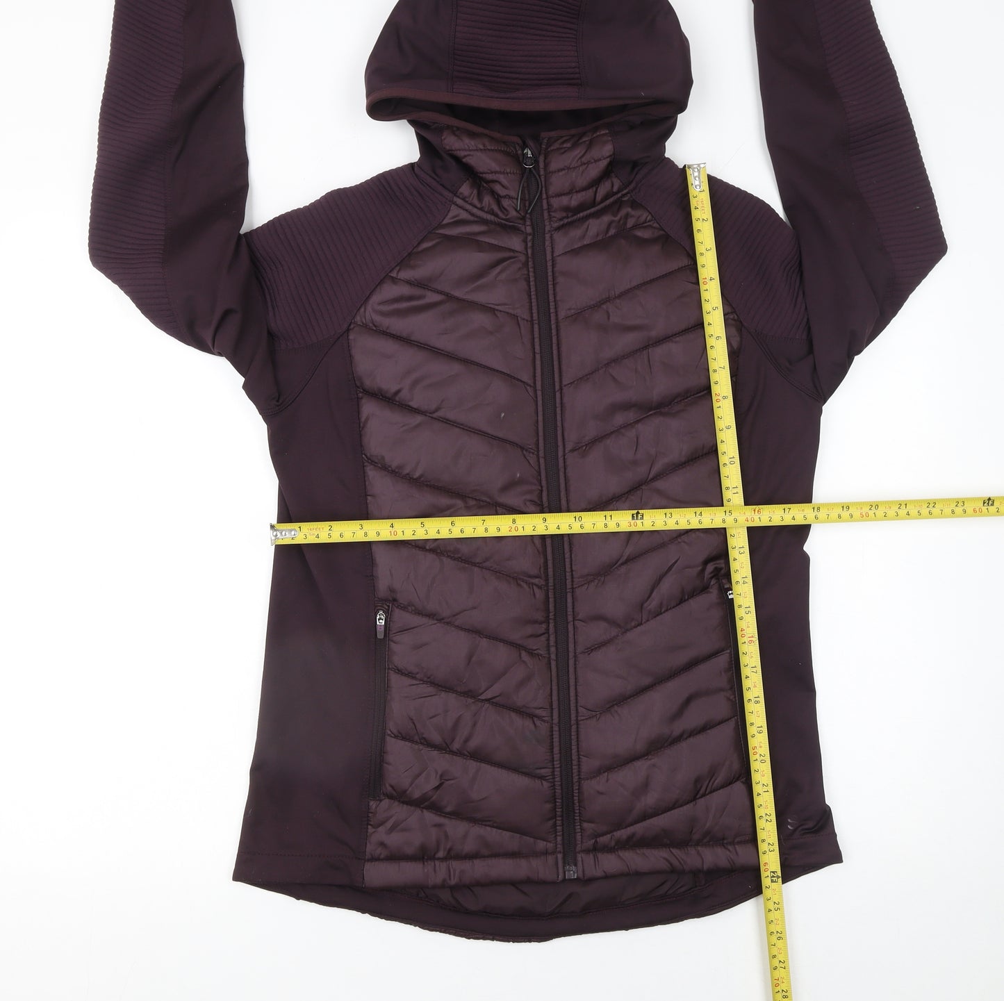 H&M Women Purple Quilted Hooded Puffer Jacket Size 12