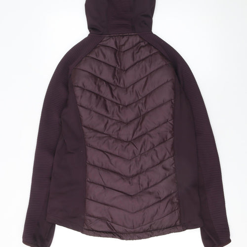 H&M Women Purple Quilted Hooded Puffer Jacket Size 12