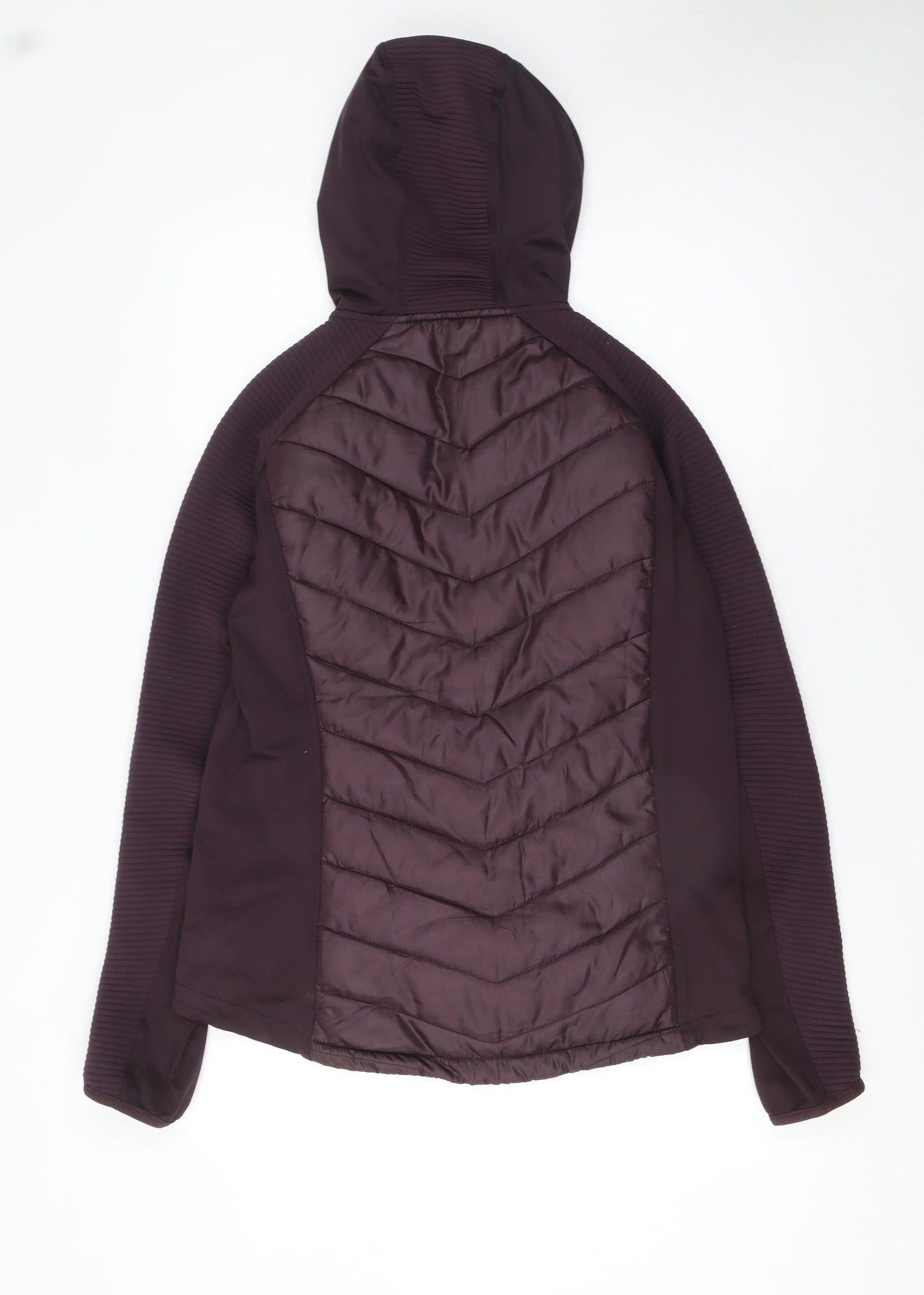 H&M Women Purple Quilted Hooded Puffer Jacket Size 12
