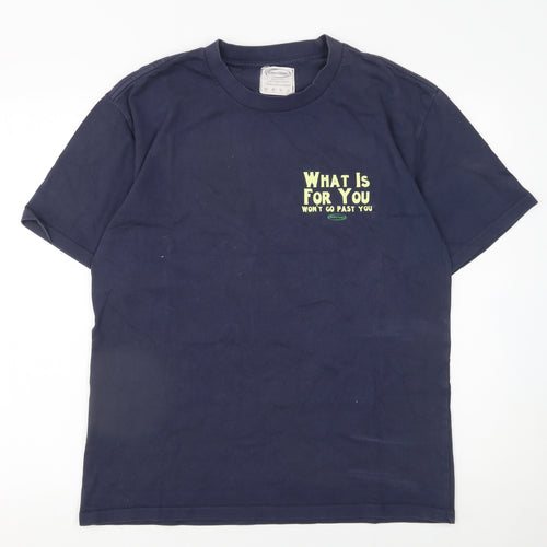 Storefront Men's Blue Graphic Quote T-Shirt Size M Regular Fit