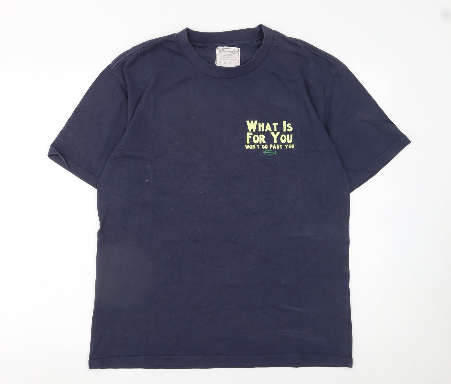 Storefront Men's Blue Graphic Quote T-Shirt Size M Regular Fit
