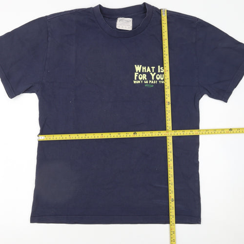 Storefront Men's Blue Graphic Quote T-Shirt Size M Regular Fit