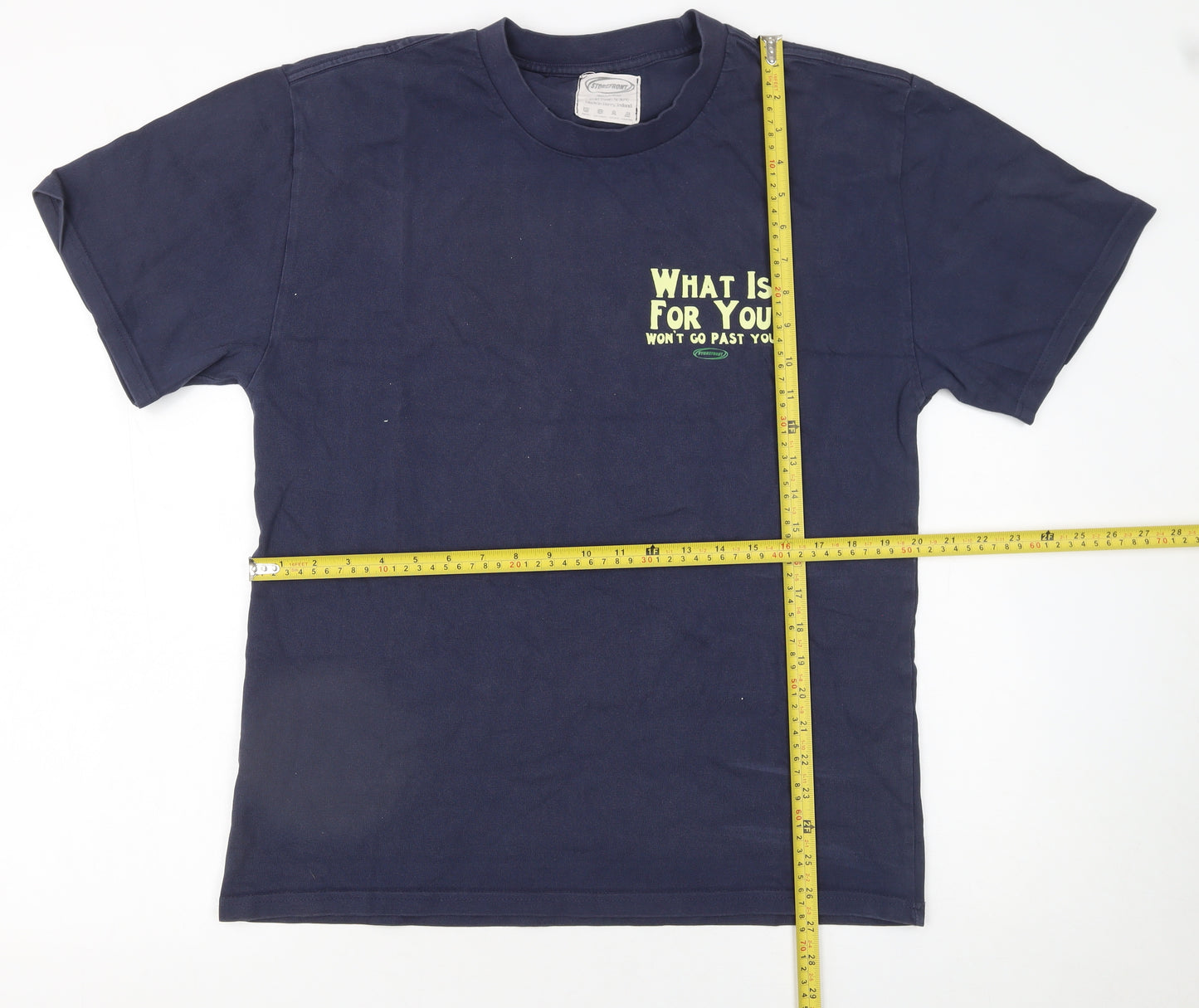 Storefront Men's Blue Graphic Quote T-Shirt Size M Regular Fit