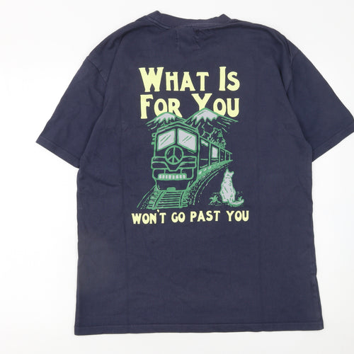 Storefront Men's Blue Graphic Quote T-Shirt Size M Regular Fit