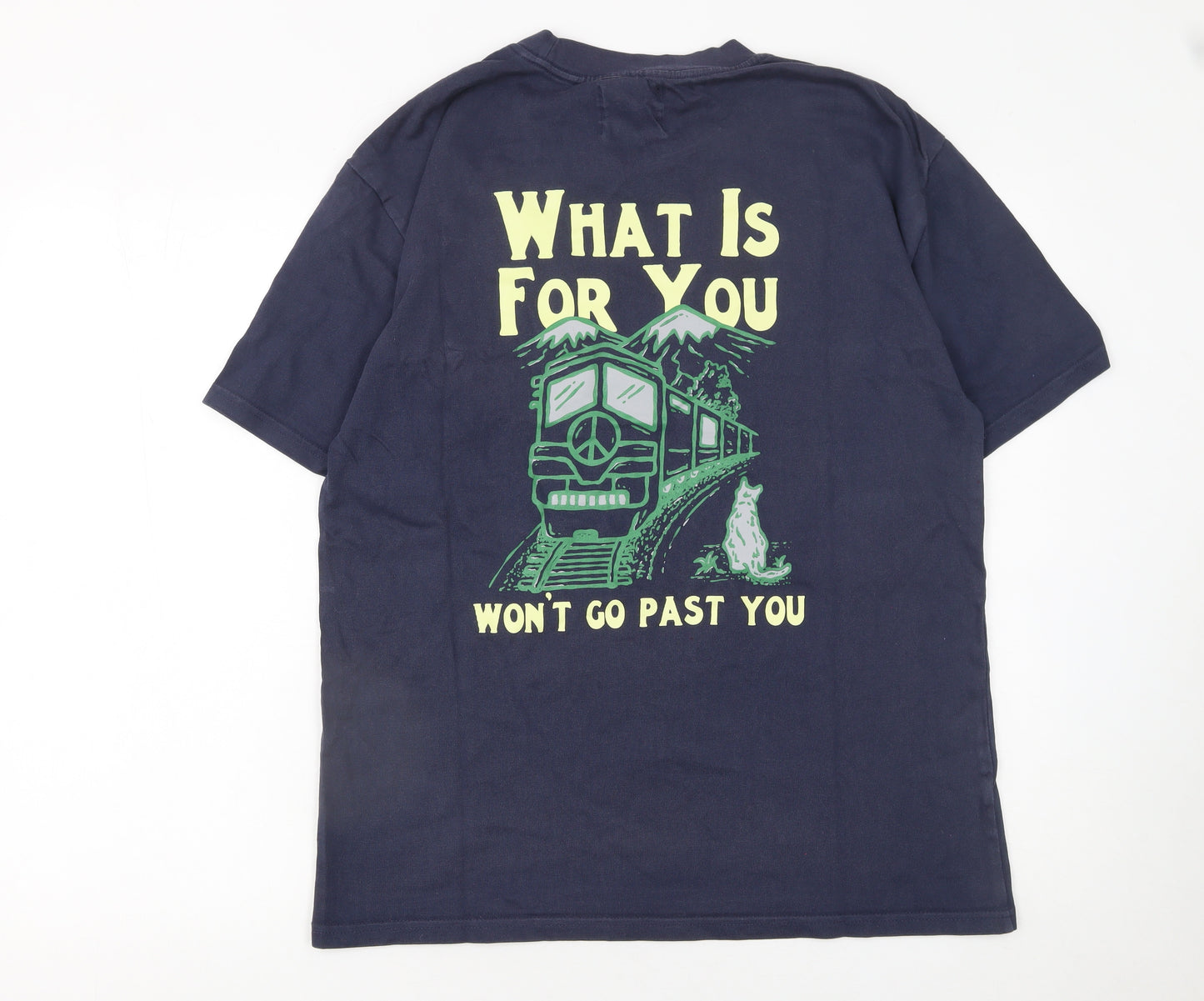 Storefront Men's Blue Graphic Quote T-Shirt Size M Regular Fit