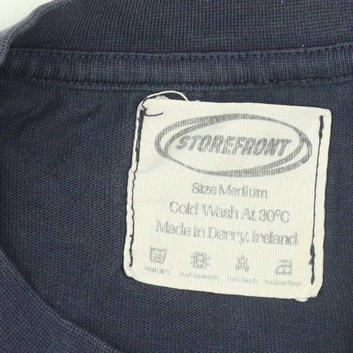 Storefront Men's Blue Graphic Quote T-Shirt Size M Regular Fit