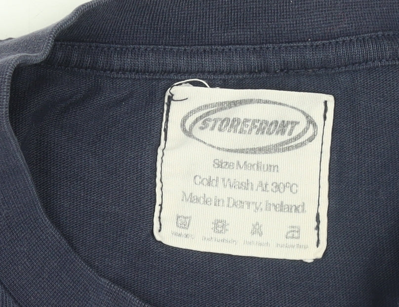 Storefront Men's Blue Graphic Quote T-Shirt Size M Regular Fit