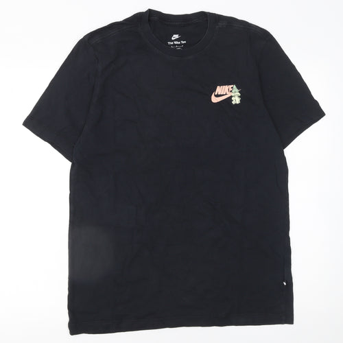 Nike Men's Black Graphic Print Cotton T-Shirt Size M