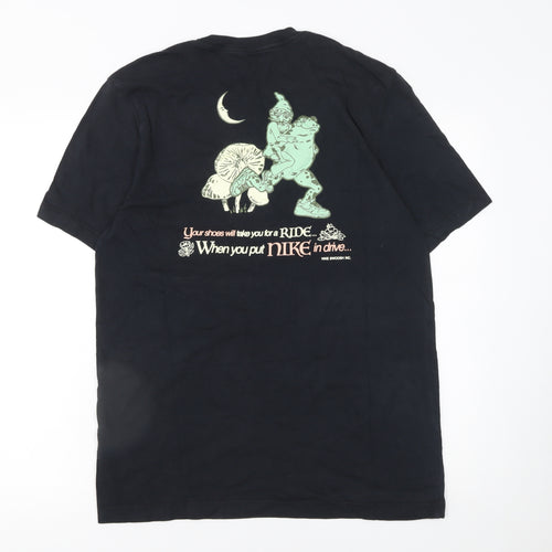 Nike Men's Black Graphic Print Cotton T-Shirt Size M