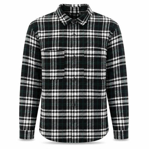 Pull&Bear Men's Black Check Flannel Long Sleeve Button-Up Shirt M