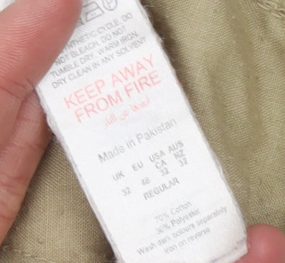 boohooMAN Men's Beige Cargo Shorts Size 32 Regular Cotton Blend