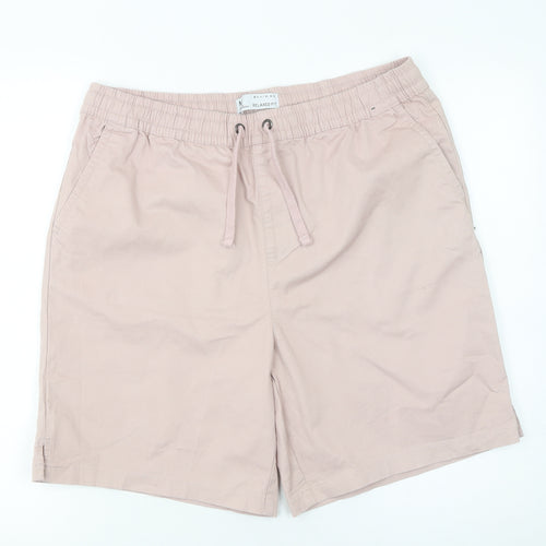 Denim Co Men’s Beige Chino Shorts M Relaxed Fit Cotton Drawstring