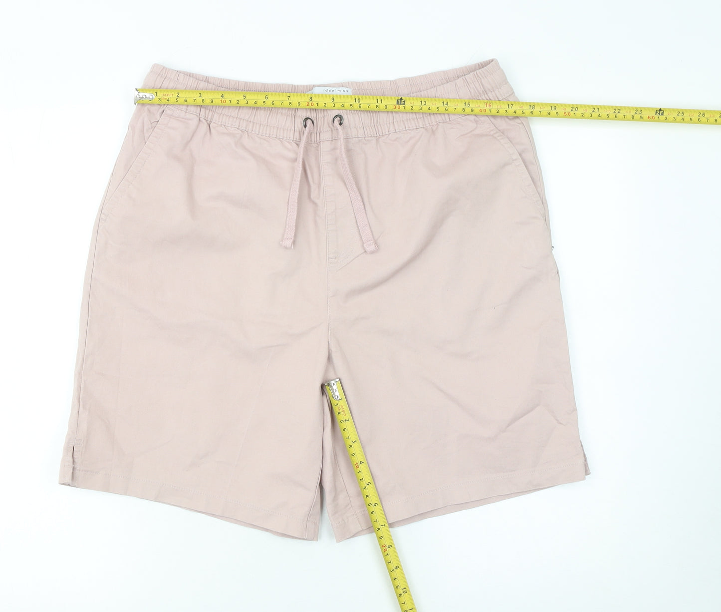 Denim Co Men’s Beige Chino Shorts M Relaxed Fit Cotton Drawstring