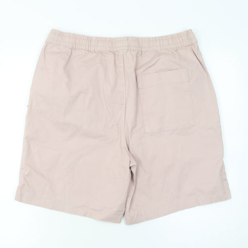 Denim Co Men’s Beige Chino Shorts M Relaxed Fit Cotton Drawstring