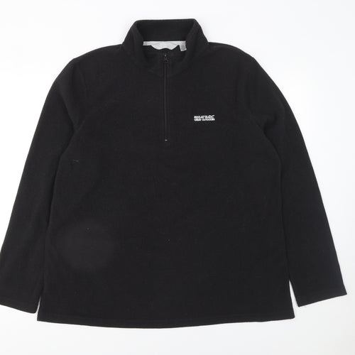 Regatta Women Black Size 18 Fleece 1/4 Zip Pullover Sweatshirt