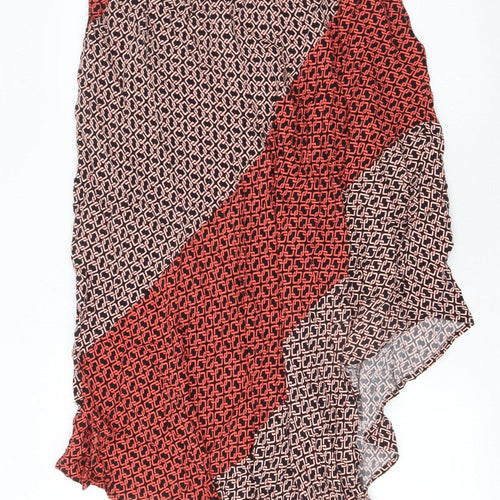 Next Womens Multicoloured Geometric Wrap Midi Skirt Size 14