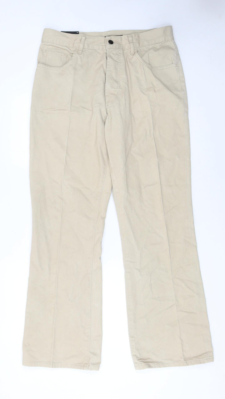 Firetrap Men's Beige Cotton Chino Trousers Size 34R Casual Workwear