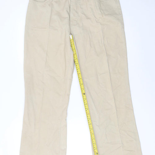 Firetrap Men's Beige Cotton Chino Trousers Size 34R Casual Workwear