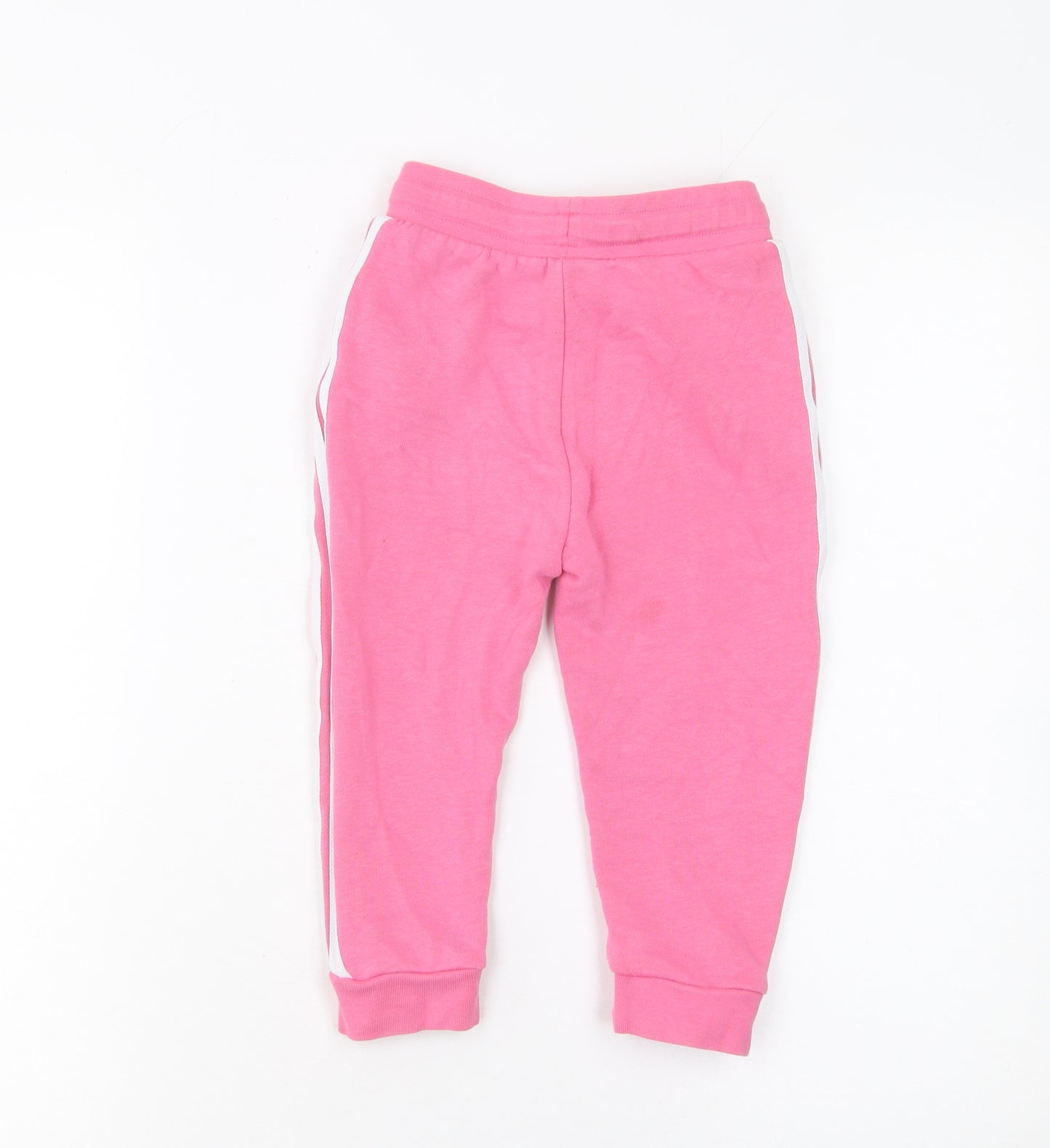 Adidas Girls Pink Jogger Sweatpants 2-3 Years Cotton Blend Side Stripe