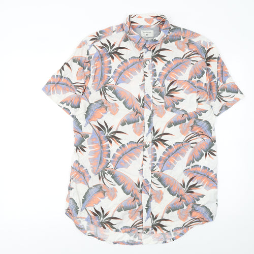 Quiksilver Men's Multicoloured Tropical Short Sleeve Cotton Button-Up Shirt M