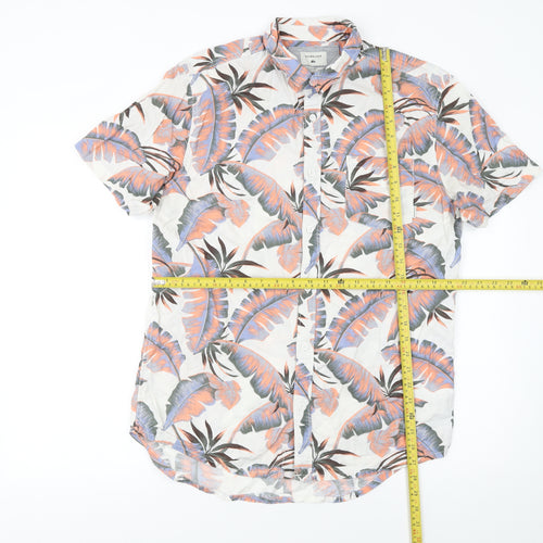 Quiksilver Men's Multicoloured Tropical Short Sleeve Cotton Button-Up Shirt M