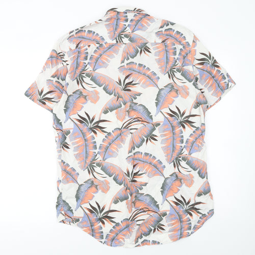 Quiksilver Men's Multicoloured Tropical Short Sleeve Cotton Button-Up Shirt M