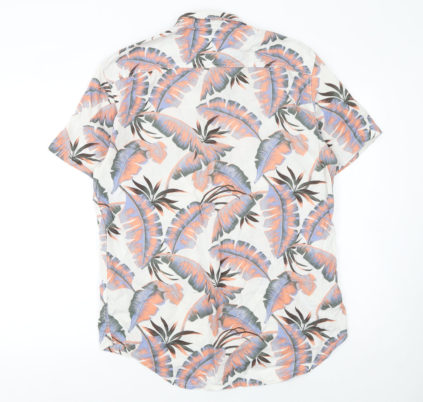 Quiksilver Men's Multicoloured Tropical Short Sleeve Cotton Button-Up Shirt M