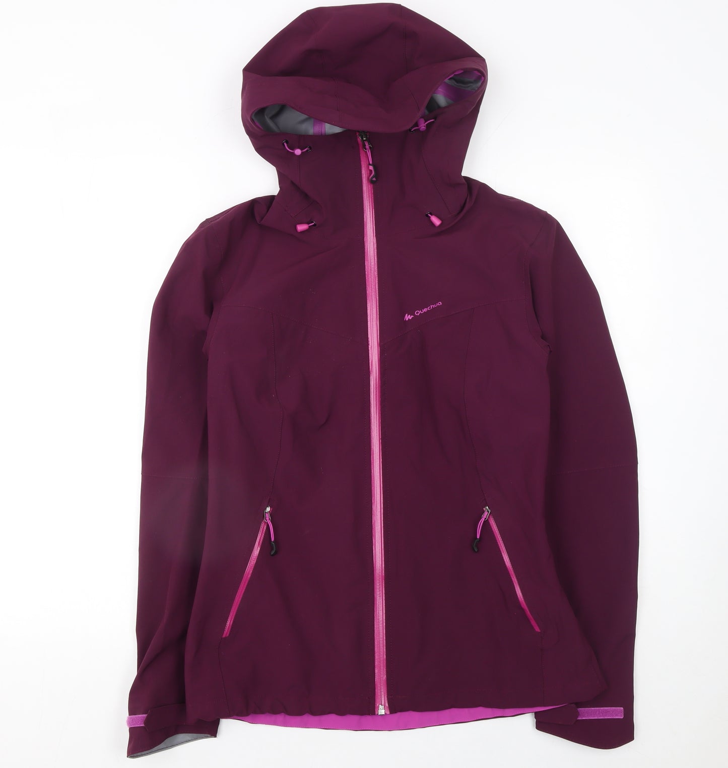Quechua Womens Purple Softshell Hooded Jacket Size 12 Windproof