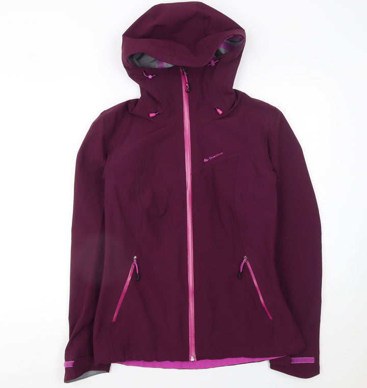 Quechua Womens Purple Softshell Hooded Jacket Size 12 Windproof
