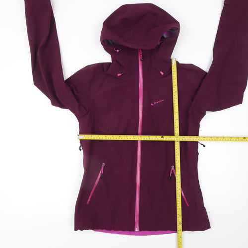 Quechua Womens Purple Softshell Hooded Jacket Size 12 Windproof