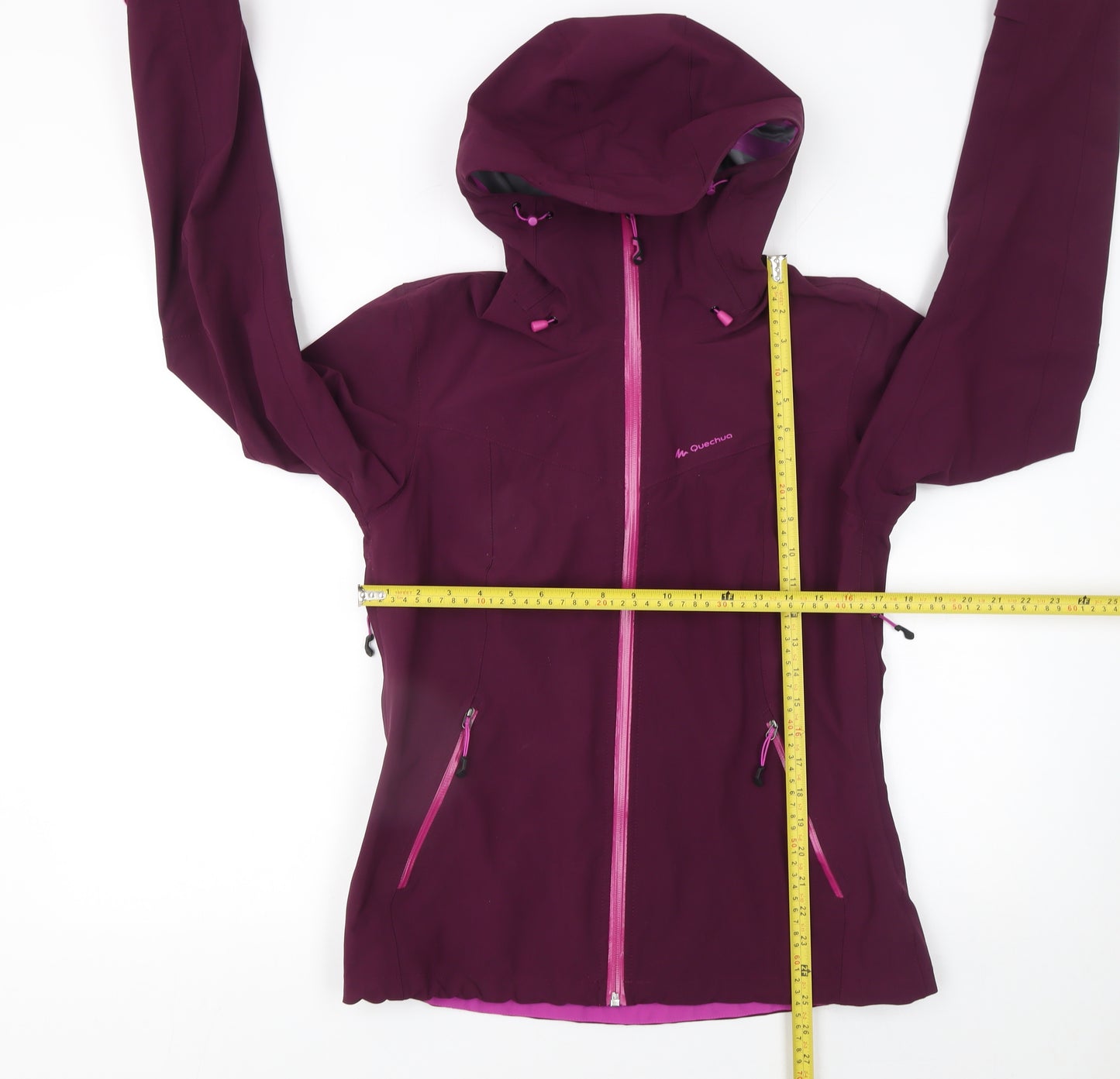 Quechua Womens Purple Softshell Hooded Jacket Size 12 Windproof