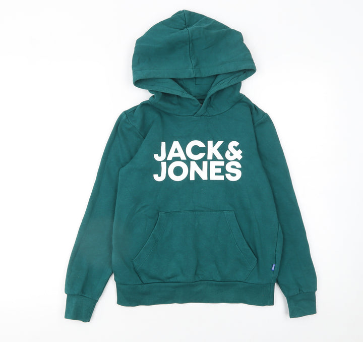 Jack & Jones Boys Green Pullover Hoodie Sweatshirt 12 Years Regular Fit
