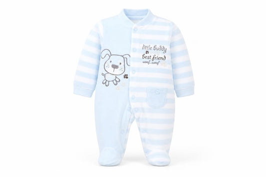 Early Days Unisex Baby Blue Striped Dog Babygrow & Hat Set 0-3 Months