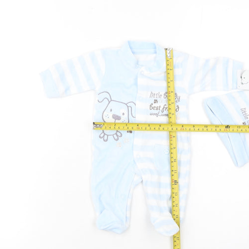 Early Days Unisex Baby Blue Striped Dog Babygrow & Hat Set 0-3 Months