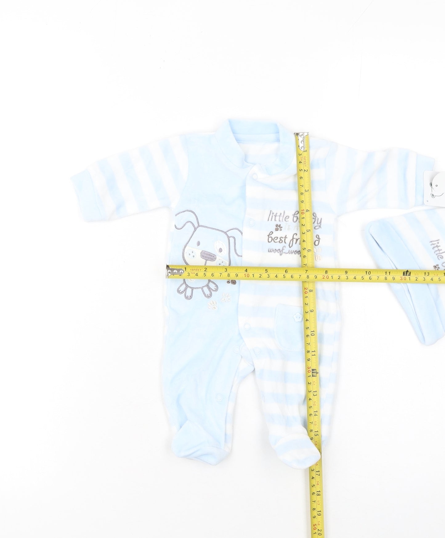 Early Days Unisex Baby Blue Striped Dog Babygrow & Hat Set 0-3 Months