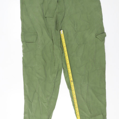 Dunnes Stores Womens Green Size 14 Cargo Belted High Rise Trousers