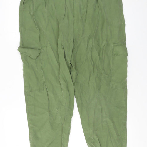Dunnes Stores Womens Green Size 14 Cargo Belted High Rise Trousers