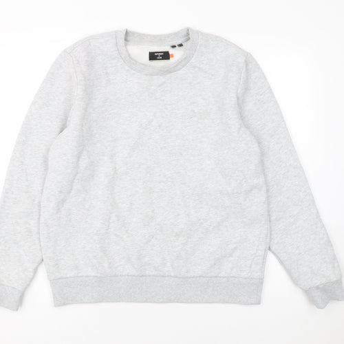 Superdry Women's Grey Crew Neck Pullover Sweatshirt UK 12